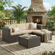 Rattan L Shaped Garden