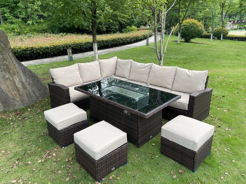 Shaped corner rattan garden - l,