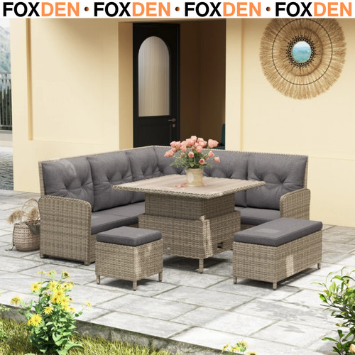 Piece rattan garden - 6-piece,
