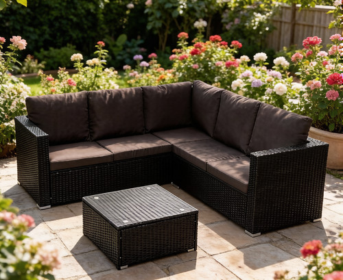 Rattan garden furniture corner - garden,