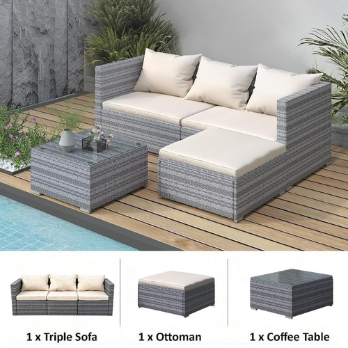 Rattan garden furniture corner - rattan,