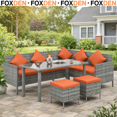 Seater rattan dining set - 6,