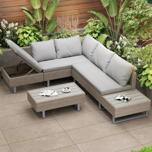 Rattan garden furniture set 5 - garden,