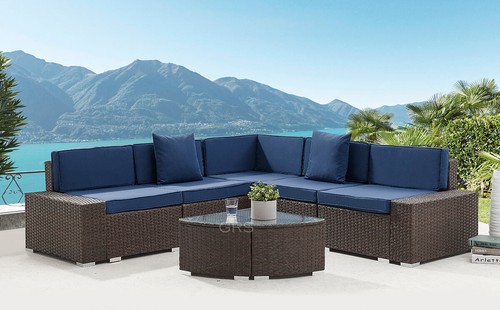 Corner rattan garden furniture - garden,